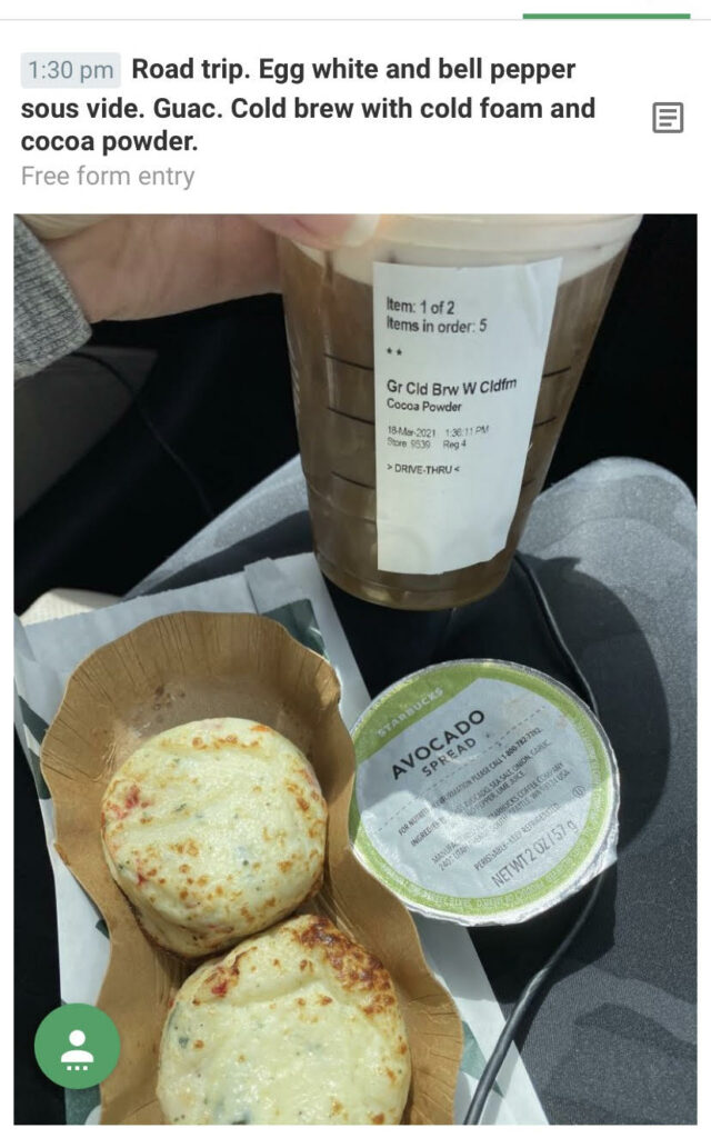 Starbucks Protein Rich Orders food and drink